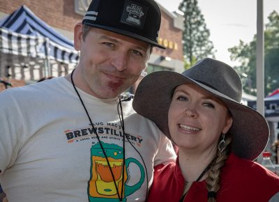 (L-R) John Ford and Bethanie Monsen-Ford enjoying their Saturday afternoon at Brewstillery. Photo: John Barkiple