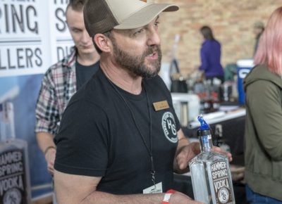 Hammer Spring Vodka showing off their vodka. Photo: Jayson Ross