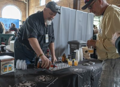 Outlaw Distillery serving some samples. Photo: Jayson Ross