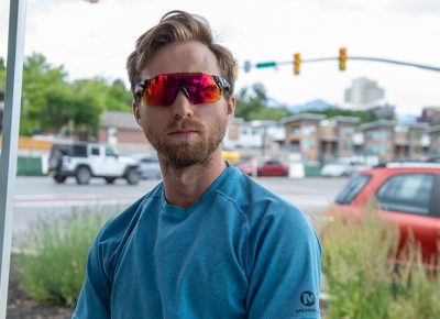 Pete Watson learned about SLUG Cat from a flyer in a coffee shop. He’s visiting Salt Lake from Grand Rapids, Michigan, where sub-par roads filled with potholes keep him on his toes. Photo: Kaylynn Gonazlez