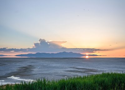 The sun sets on the Salt Lake City crowd attending Bill Eilish’s show at Saltair on June 4th. Photo: Colton Marsala