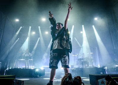 Billie Eilish encourages the crowd to sing along as she croons to the June night sky. Photo: Colton Marsala