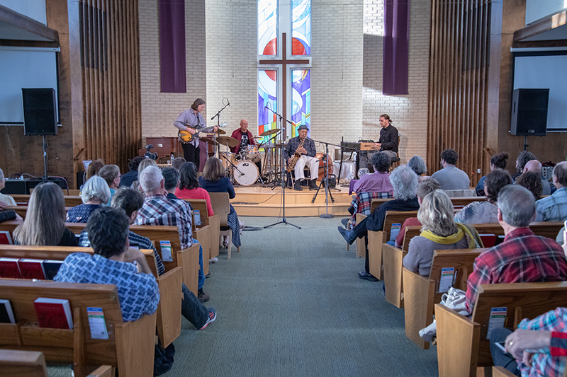 Joe McQueen and his band perform at the Life in Christ CRC.