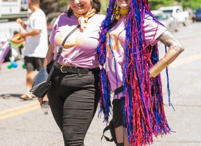 (L-R) SLUG Communications Coordinator Zaina Abujebarah and executive editor Angela Brown strike a pose at the end of our long journey.