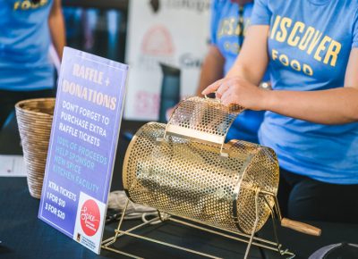 Tickets are placed in the golden basket, patiently awaiting their turn to be picked. Photo: Talyn Sherer