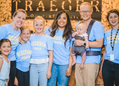 (L-R) Scarlett, Casidhe Holland (Spice Kitchen), Claire Andrus, Audrey, Catrina Cruz (Creminelli), Jonathan and Jack Hardy (Volunteer IRC) and Lexi bracken (IRC). Photo: Talyn Sherer