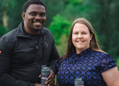 (L-R) Lenny and Melanie Ogomo exchange conversation over their love of Creminelli meats and the dishes being served up by Spice Kitchen. Photo: Talyn Sherer