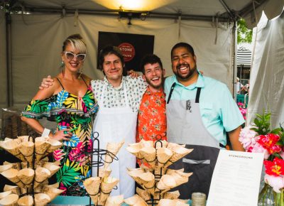 (L–R) Allison Davis, Ian Hendry, Samuel Green and Chef Justin make up the culinary crew behind Stoneground Kitchen.