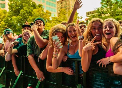 The crowd fires up as Hippie Sabotage takes the stage.