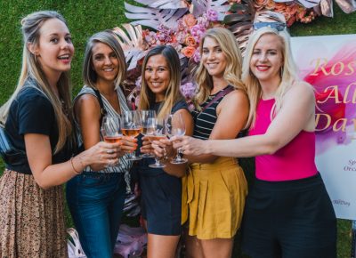 (L–R) Jenny Andrus, Laura Kramer, Kassie Morgan, Misty Newman and Bre Morgan made sure to show their love of Rose.