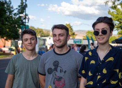 (L-R) Oliver Jackson, Darby Mack and Ainsley Holmes wander from food truck to food truck. “The food’s really good—they have what everybody likes,” Holmes said.