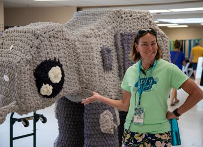 STEM director Beth Drees loved the crocheted AT-AT created by GeekeryMade. “It was pretty hard to get it here, but it was sooo worth it,” she said.