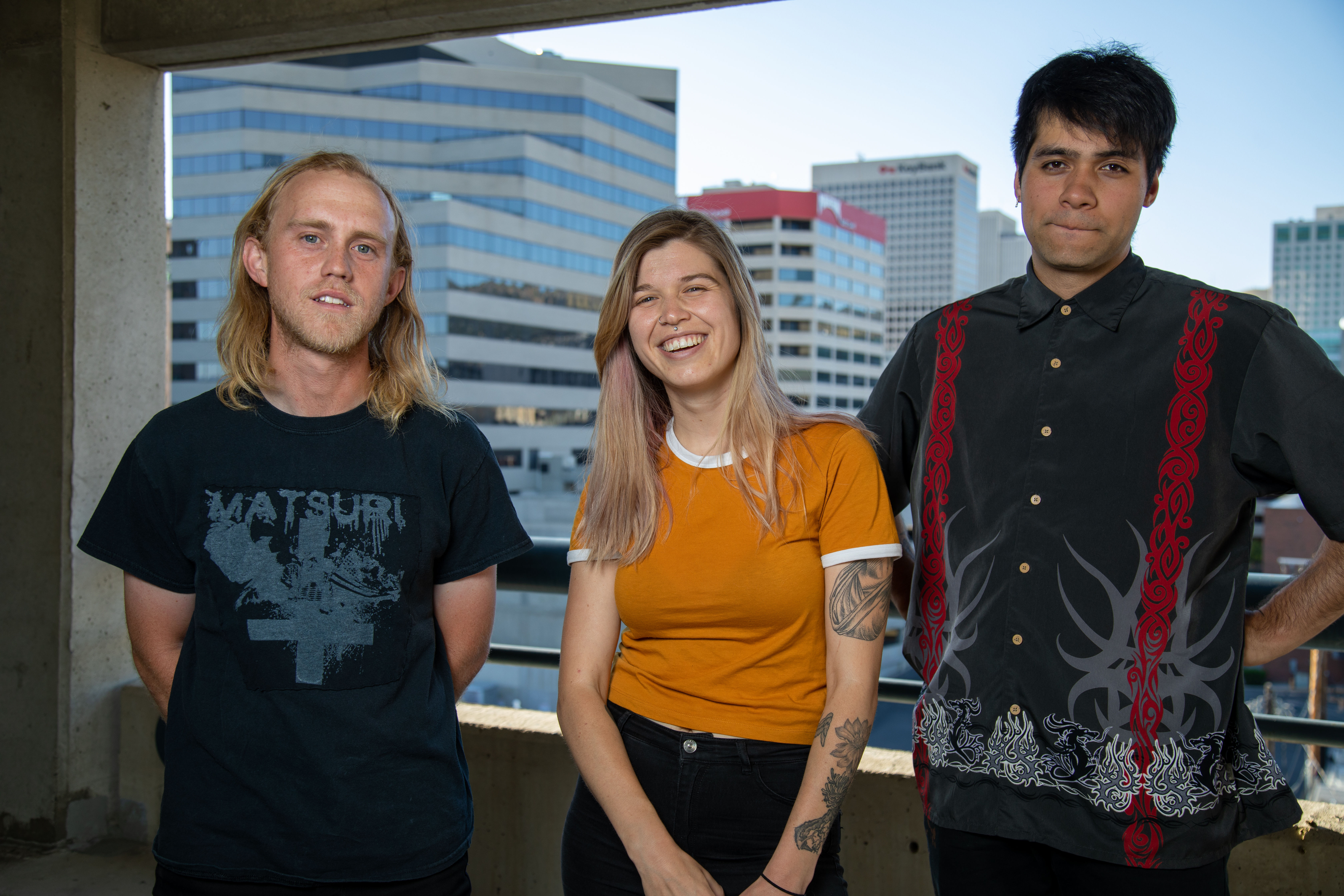 (L–R) Russ Wood, Ashleigh Bassett and Val Brown.