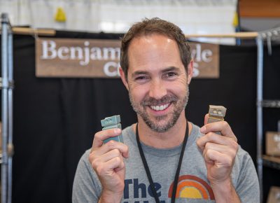 In the Crafters Building, Benjamin Gawle knew that he needed to fire up a bigger batch of tiny robots for Craft Lake City this year—he sold all he had at the 2018 DIY Festival.