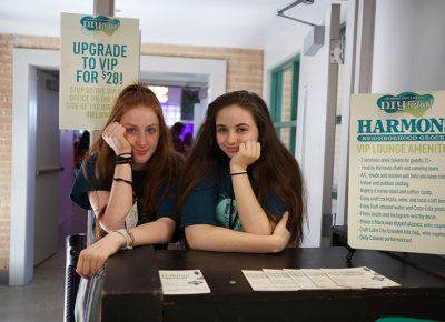 Harmon’s VIP Lounge volunteers enjoy the festival.