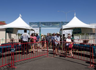 Saturday morning crowds checking in at the gates of Craft Lake City.