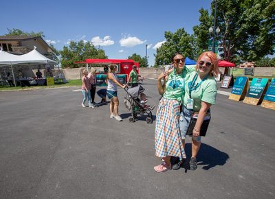 Happy DYI volunteers smile at the festival.