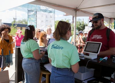 Patrons were excited to enter the festival at the North Entrance.