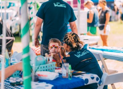 The transformative art of face-painting was in full effect in the Kids’ Area.