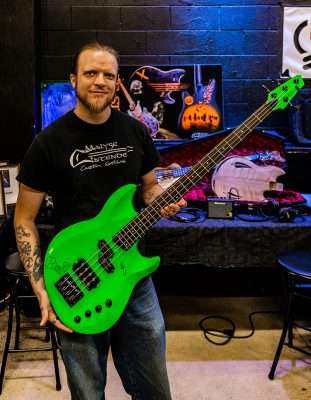 David Kirkham of KSM Guitars showing off one of his custom builds.