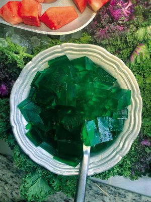 Chuck-A-Rama's signature green Jell-O.