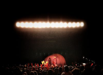 Tyler, the Creator wraps up his performance on the lake shore.