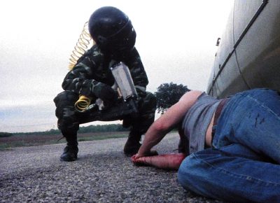 Motorcycle man and victim in Nail Gun Massacre