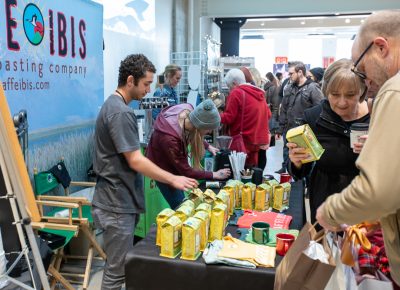 Ibis Coffee couldn’t set up its booth fast enough—The Monarch was freezing cold until the heat picked up around noon.