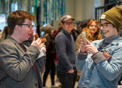 (L–R) Meg Smith and Rebecca Bell might share these Nutella-filled churros from San Diablo