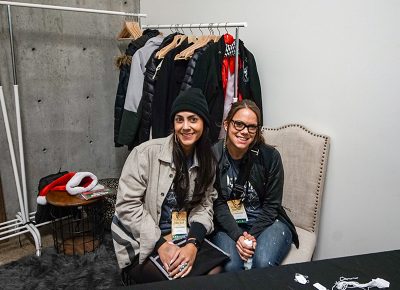 CLC team members Tara and Bree taking a break to pose for a photo.