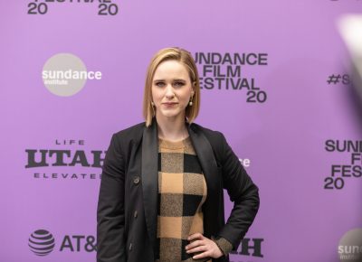 Rachel Brosnahan of the film Ironbark caught during the premiere at the Sundance Film Festival 2020. Photo: Logan Sorenson (LmSorenson.net)