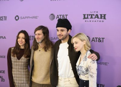 Cast and Director for Black Bear at the Sundance Film Festival 2020. Photo: Logan Sorenson (Lmsorenson.net)