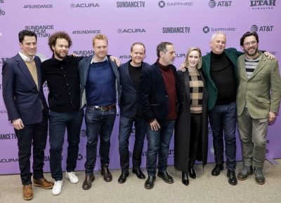 Cast and production members for the film Iron Bark at the Sundance Film Festival 2020. Photo: Logan Sorenson (LmSorenson.net)