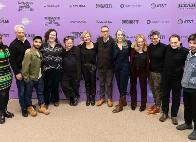 Members of the cast and production for the film Shirley at the red carpet premiere for the Sundance Film Festival 2020. Photo: Logan Sorenson (LmSorenson.net)