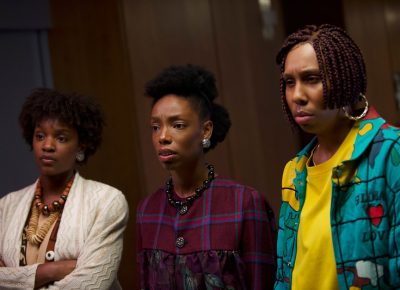 Yaani King Mondschein, Elle Lorraine, and Lena Waithe appears in Bad Hair by Justin Simien, an official selection of the Midnight program at the 2020 Sundance Film Festival. Courtesy of Sundance Institute. All photos are copyrighted and may be used by press only for the purpose of news or editorial coverage of Sundance Institute programs. Photos must be accompanied by a credit to the photographer and/or 'Courtesy of Sundance Institute.' Unauthorized use, alteration, reproduction or sale of logos and/or photos is strictly prohibited.