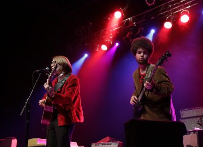 Sammy Bure and accompanying bass player opening for Michael Kiwanuka.