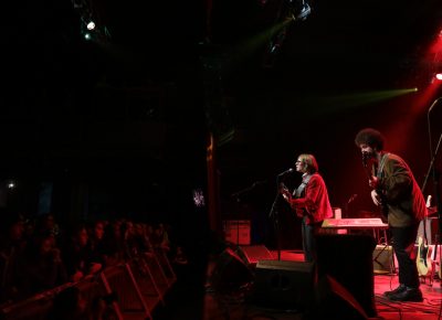 Sammy Brue playing on stage at The Depot in Salt Lake City.