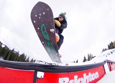 Stefan Stalisbury, mid spin onto rail.