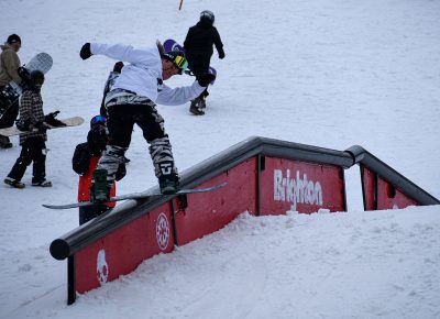 Joey Fava, spinning onto end of rail.