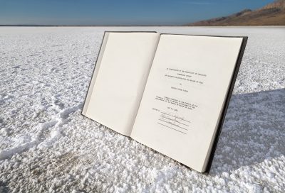 Douglas Tolman, "Inland Sea 1," 2019, from Inland Sea. Inland Sea is an encyclopedic exploration of the Great Salt Lake's transformation from a sea into an complex of industrial facilities. The first iteration of this series contextualizes a 1934 thesis which investigates the possibility of extracting minerals from the Great Salt Lake into a dry mineral evaporation basins 85 years later.