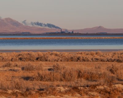 Douglas Tolman, "Inland Sea 5," 2019, from Inland Sea. The fourth and fifth image in this series show the distant magnesium extraction facility releasing chlorine dioxins into the airshed. This facility was once listed by the EPA as the nation's worst air polluter, and has been involved in several high-profile lawsuits for improper disposal of hazardous waste.