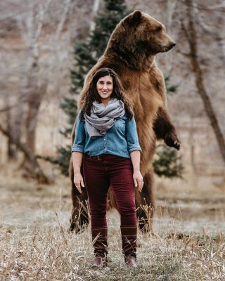 Brent Courtney, “Shireen Ghorbani and Bart the Bear,” 2018, Public Lands Campaign. Shot for Shireen Ghorbani’s congress campaign. Shot in Heber with movie star Bart the Bear.