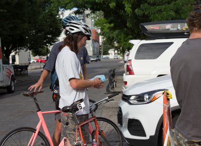 Riders kept their race numbers and good energy on display.