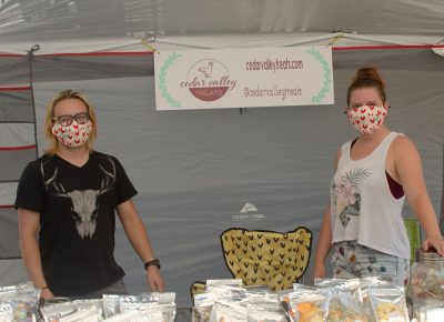 Nick and Caitlan with their sweet and healthy treats from Cedar Valley Treats.