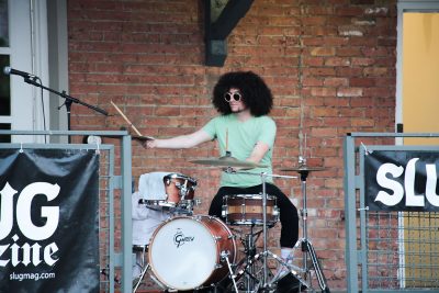 Milo's steady drumbeats held down Elowyn's bombastic songwriting. And he looked pretty damn cool, too. Photo: Erin Sleater