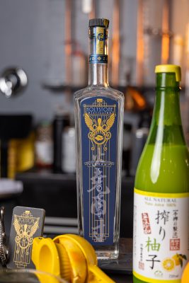 A bottle of the Tsunami Shochu, available at Holystone Distilling and all five Tsunami Sushi restaurants.