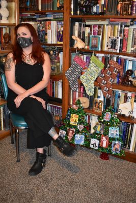 Dominique LaJeunesse with some of her vibrant Glitter Ransom creations.