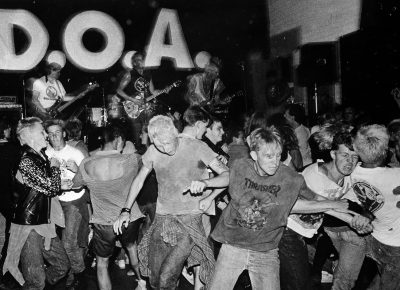 Slam-dancing as D.O.A performs at the Indian Center, March 13, 1985.