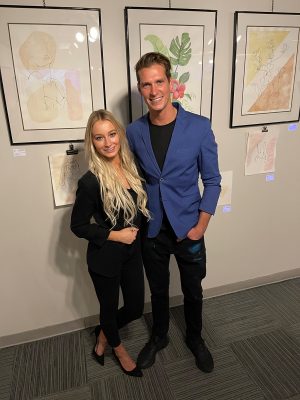 (L–R) Artist Natalie Heileson and It's not a gallery Cofounder Kade Clemensen at their Valentine's Exhibit.