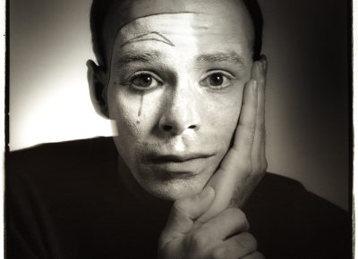 Joe Pitti, 1990, analog medium format / Hasselblad, B&W film. Personal image created with artist/performer Joe Pitti, owner of Cup of Joe coffee house in SLC at the time.